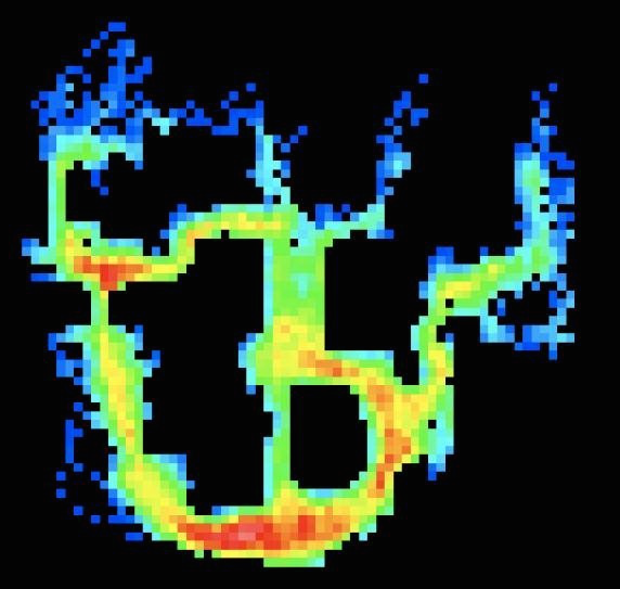 Heatmap showing entropy in different areas of a map
